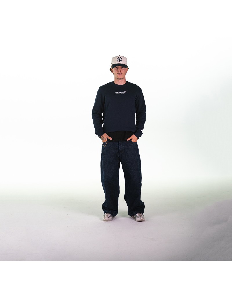 Sudadera Clásica Bordada Azul Marino