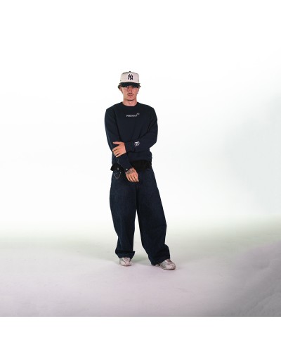 Sudadera Clásica Bordada Azul Marino